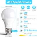 dalattin 24 Pack LED Bulbs Daylight White 5000K, 60 Watt Equivalent A19 Standard Bulbs, E26 Base, 800 LM, Efficient 9W Energy Saving, Non-Dimmable, 80+ CRI, 120V, UL Listed, for Living Room, Office