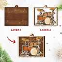 3 x Christmas Drum Ornament 2025 - Wooden Drum Set Ornaments for Christmas Tree - Drummer Gifts for Men, Women, Unique Musical Instruments Gifts for Drummers, Band, Musicians, Friends