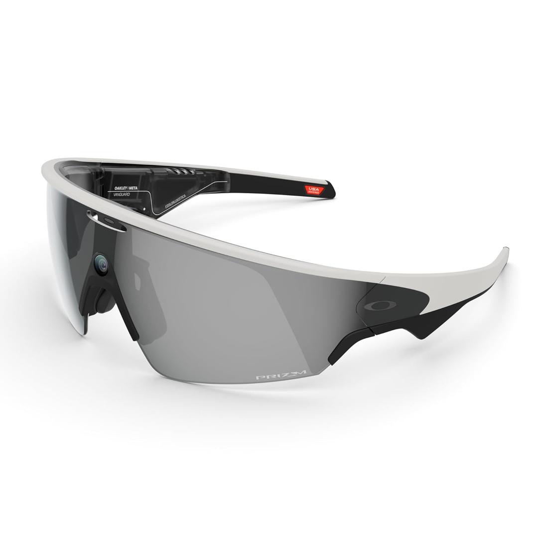 Oakley | Meta Vanguard with Meta AI, Audio, Photo, Video Compatibility - White, Prizm Black