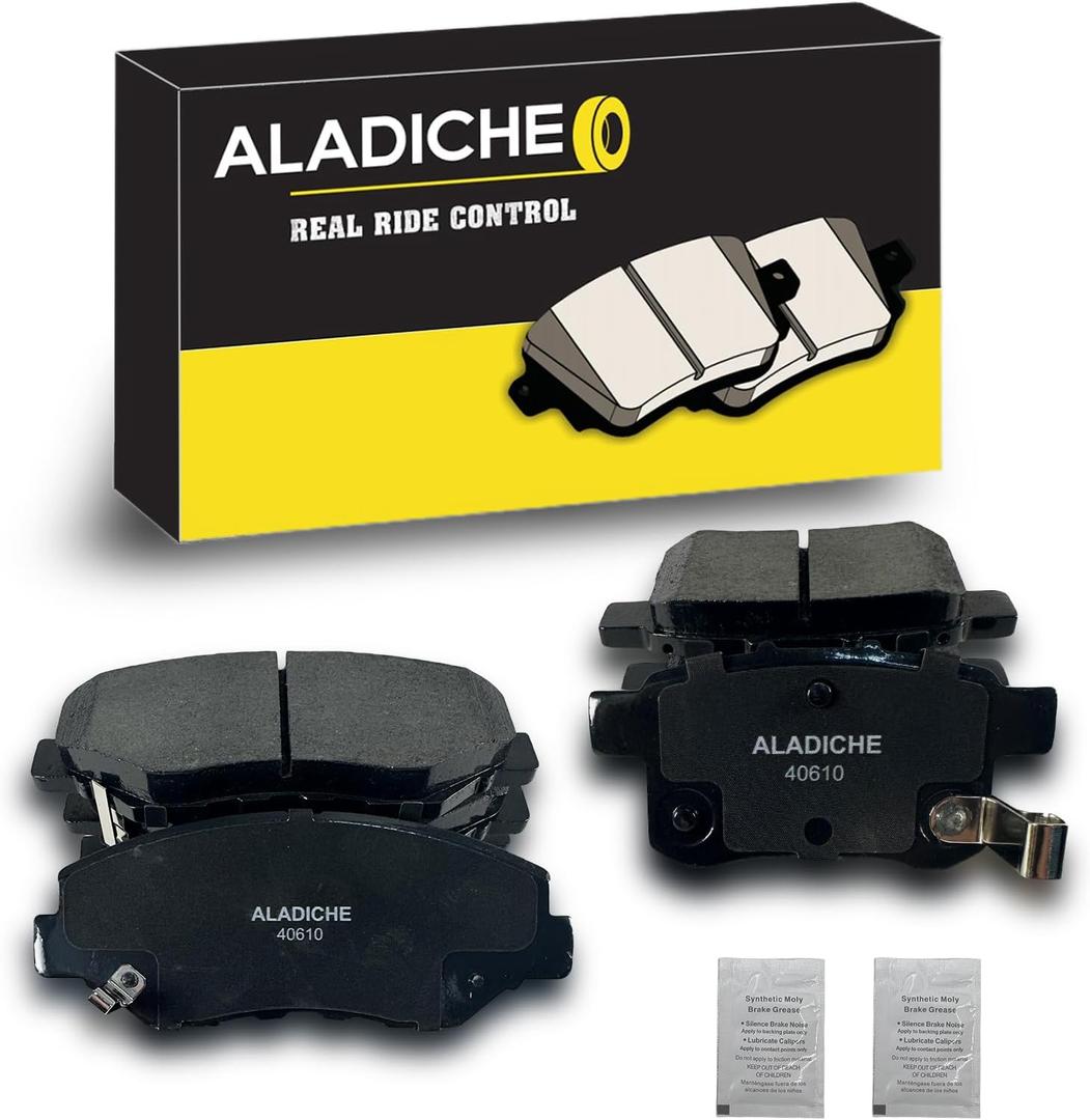 upgrade Front Rear Ceramic Disc Brake Pads Set Compatible with 2011 2012 2013 2014 2015 2016 2017 for Honda Accord