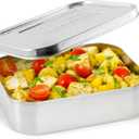 LunchBots Medium Uno Stainless Steel Sandwich Container - Open Design for Wraps - Salads or a Small Meal - Eco-Friendly - Dishwasher Safe and BPA-Free - Stainless Steel (1 section)