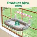 Zakkart SnugCloud Foldable Cat Window Perch - Cordless, Ultra Soft Machine Washable Bed with 4-Sided Bolster, Metal Frame - Window Hammock for Large Cats and Kittens Gray, Medium (22.8"x15.7")