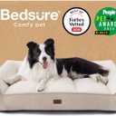Bedsure SupportMax Orthopedic Dog Beds Large Sized Dog - Extra Thick Supportive Large Dogs Bed with Waterproof Washable Cover, L Plus Comfort Pet Sofa with Soft Sherpa and Nonskid Bottom, Beige, 38" (Cream)