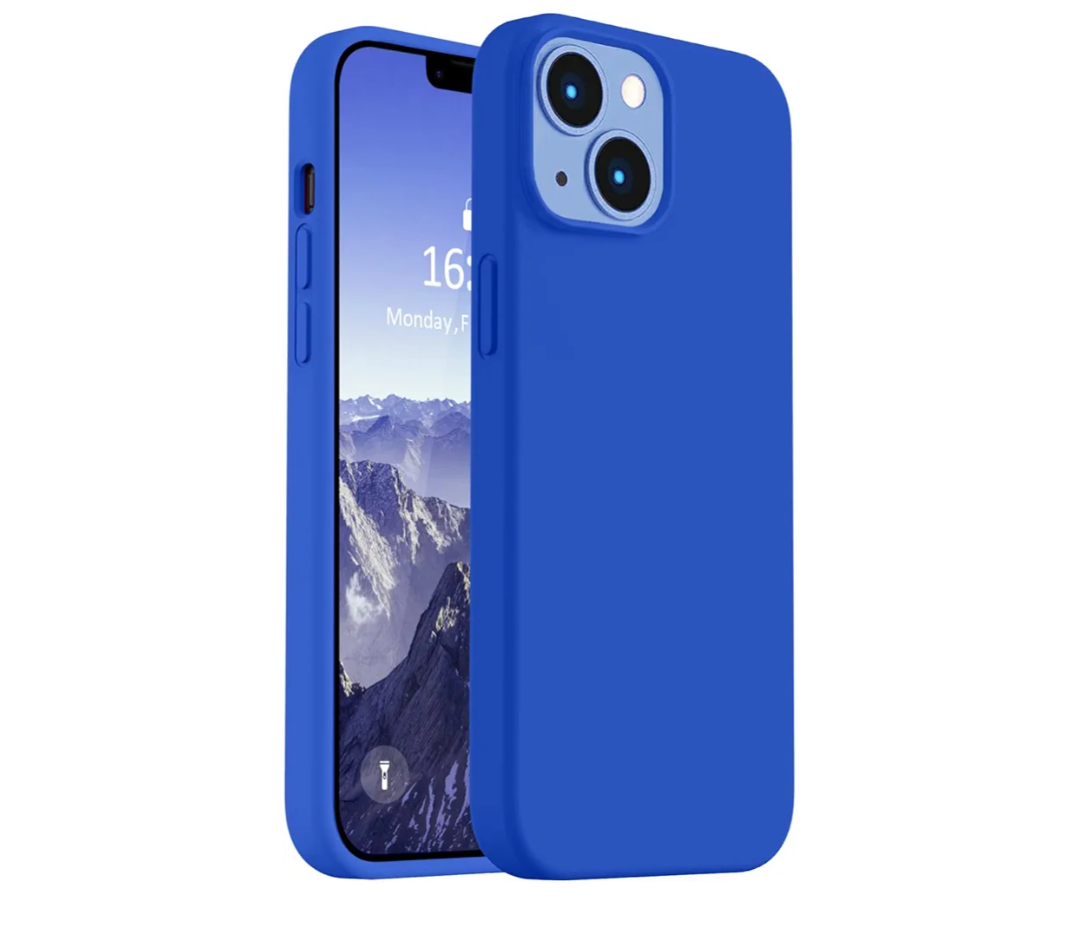 Vooii Compatible with iPhone 14 Case, Anti-Scratch Microfiber Lining Soft Touch Premium Liquid Silicone, Ultra Slim Shockproof Protective Phone Case for iPhone 14 - Klein Blue