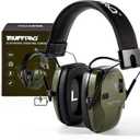 Rechargeable Shooting Ear Protection with Sound Amplification Electronic Earmuffs for Noise Reduction (Green)