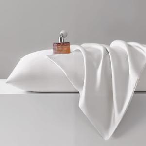 Bedsure Satin Pillowcase for Hair and Skin Queen - Ivory Silky Pillowcase 2 Pack with Envelope Closure, Similar to Silk Pillow Cases, Gifts for Women Men, 20x30 Inches, 2pcs