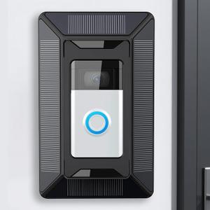 Solar Charger for Ring Doorbell, 2in1 with Mount Stand, MicroUSB & TypeC Charging Ports, Compatible with Ring Battery Doorbell (2024 Release) & Ring Video Doorbell (2nd Gen  2020 Release)