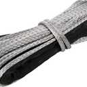 1/4" Synthetic Winch Rope, 1/4 in x 50 Ft 10,000LBs Strength ATV Winch Rope Line with Protecting Sleeve and Thimble, Suitable for ATV, SUV, Vehicle (Gray)