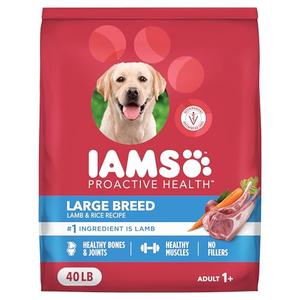 IAMS Proactive Health Large Breed Adult Dry Dog Food Lamb & Rice Recipe, 40 lb. Bag, Best By Jan 30 2027 