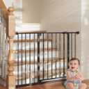 InnoTruth 28.9-45.3" Baby Gate for Stairs, 30" Tall Dog Gate for the House One-Hand Opening, Baby Essencial New Parents Puppy Door,Easy Install Dual Lock Dog Gates for Doorways, Kitchen, Bedroom,Black