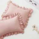 KKJIAF Cotton Toddler Pillowcase 13"x18" Set of 2, Soft & Breathable Toddler Pillow Cover, Envelope Closure Travel Pillow Case for Boys, Girls (Dusty Pink)