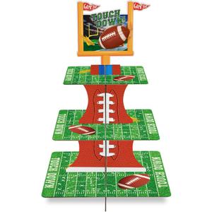 Gatherfun Football Touchdown Cupcake Stand - for Football Theme Birthday & Tailgate Party, Football Party Decorations