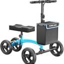 HOMLAND Knee Scooter for Foot Injuries Ankle Surgery, Foldable Steerable Knee Walker with Dual Brakes System, Height Adjustable Handle & Seat, Removable Storage Bag, 300 lbs Capacity