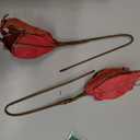 Hollyone 2PCS Poinsettia Christmas Flowers Artificial 11" Large Velvet Red Glitter Poinsettia Flowers Christmas Tree Ornaments Floral Picks for Tree Wreath Garland Vase Table Centerpiece Home Decor