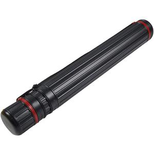 DEWEL Drawing Tube Blueprint Case Telescoping Art Tube Expands from 30to 52, Large Plastic Black Fishing Rods Storage Tube Waterproof and Light Resistant Poster Tube with Strap (XL Size)