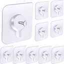 Adhesive Hooks for Wall(13lb Max), Wall Hangers Without Nails for Photos Frames, Utility Waterproof and Oil Resistant Hooks for Decorations and Bathroom Kitchen Racks -10 Pack
