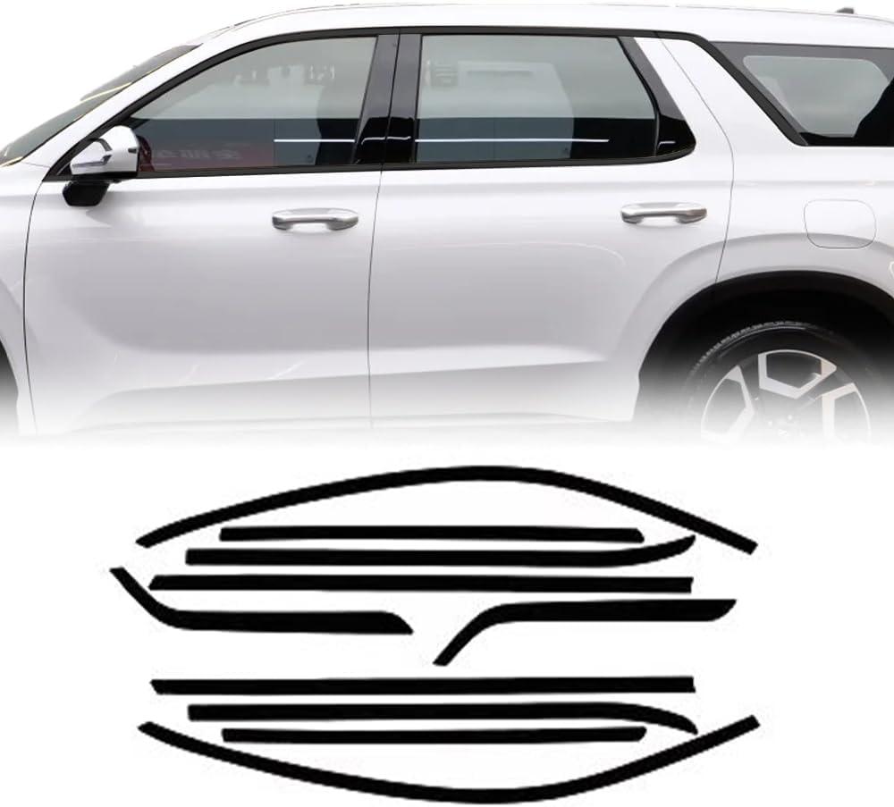 Side Window Trim Chrome Delete Blackout Overlay Kit Pre-Cut Vinyl Compatible for Hyundai Palisade 2020-2023