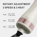 4-in-1 Travel Dual Voltage Hair Dryer Brush Blow Dryer Brush, Portable 2 inch Mini Hot Air Brush, Travel Hair Styler/Volumizer/Straightener/Curler,110-240V European Blow Dry Brush with EU&UK Plug