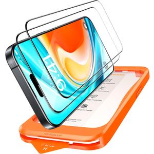 TORRAS Top-Notch Military-Grade Shatterproof for iPhone 15 Screen Protector [Most durable 9H+ Glass,Unbreakable from 12-foot Drop] for iPhone 14Pro&iPhone 15, Diamond Shield 2 Packs