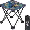 Portable Folding Camping Stool Outdoor Camping Lightweight Samll Chair for Fishing Hiking Gardening and Beach with Carry Bag (Blue)