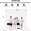 10x12 Ft White Backdrop Photography Cloth, Large White Screen for Professional Studio, Portrait, and Product Photography, Photo Background for Video, Film, INS, Live, Party, Decoration
