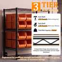 3-Tier Adjustable Wire Shelving Unit 750 Lbs Commercial Metal Storage Rack