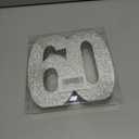 3D Glitter Table Number “60” Table Centerpiece Decoration for Theme Birthday Party Supplies, 1 PC Silver