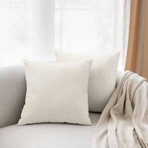 All Smiles Cream Throw Pillow Covers 16x16 Set of 2 Ivory White Decorative Farmhouse Dcor Cushion Cases Home Neutral Decorations Indoor Outdoor for Bed Sofa Couch Patio Bedroom