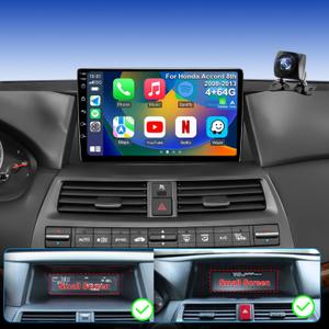 4G+64G 5GWiFi Upgrade Car Radio for Honda Accord 2008-2012 8th Gen, 10inch Touch Screen Stereo, Wireless Carplay Android Auto Bluetooth GPS FM DSP Camera, Only Fit for Original Car with Small Screen