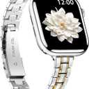 BAITEYOU Narrow Metal Band Compatible with Apple Watch Bands 38mm 40mm 41mm 42mm 44mm 45mm 46mm 49mm (Series 11 10 9 8 7 6 5 4 3 2 1 SE Ultra), Dressy Thin Stainless Steel iWatch Bands for Women