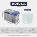 X25 12 Volt Refrigerator,Mini Portable Freezer,26 Quart(24L) Electric Cooler,12V Car Fridge APP Control,12/24V DC 100-240V AC for Ourdoor, Camping, Travel, Truck,RV, Boat -4~68, 26QT