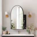 Medicine Cabinets for Bathroom, Black Arched Medicine Cabinet Recessed or Surface Wall-Mounted,Modern Bathroom Vanity Mirror with Storage, Mirrored Cabinet with Adjustable Shelves,20x30 Inch