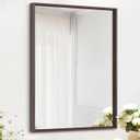 Bathroom Mirror Rectangular Metal Framed Vanity Mirrors for Bedroom Bathroom Living Room Home Decor 20"x19" - Coffee