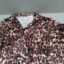 WDIRARA Women's Sleepwear Leopard Print Satin Shirt and Shorts Pajama Set (3X-Large Plus)