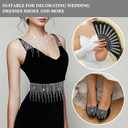 Suncalla 6 Pcs Rhinestone Fringe Trims and Self Adhesive Rhinestone Ribbons 3 Yard Crystal Diamond Tassel Chain & Bling Strip Tapes for Sewing Crafts DIY Clothing Wedding Dress Accessories (Tassel)