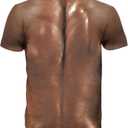 Goodstoworld Unisex 3D Fake Abs T Shirts Shredded Chest Printed Short Sleeve Costume Novelty Tees Shirt