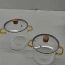 GANAZONO Glass Cooking Pot Glass Stovetop Pot Clear Pot Cookware Saucepan 2300ml, Pack of 2