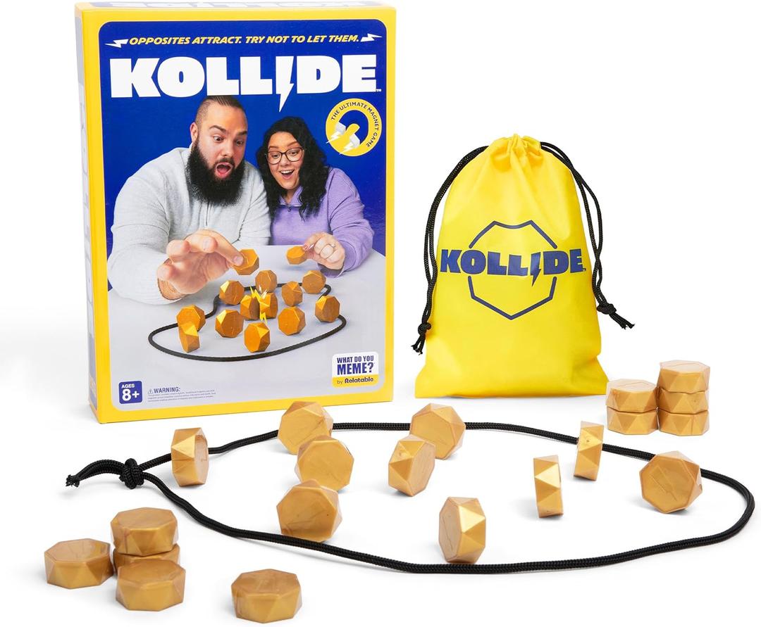 Kollide by Relatable, Exciting Magnetic Game for Family Game Night, Great Fun Games for Kids, Includes 1 Rope, 20 Magnets, and Instructions, Perfect Stocking Stuffers, Holiday Activities for Kids