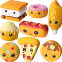 Zhanmai 8 Pcs Slow Rising Toys Food Foam Stress Toys in Hot Dog Cake Bread Smore Pizza Biscuit Donut for Teens Adults Anxiety Stress Relief