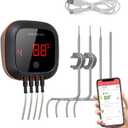 Inkbird Bluetooth Digital Wireless Meat Thermometer with 4 Probes Timer, Alarm,150 ft Barbecue Cooking Kitchen Food Meat Thermometer for Grill BBQ Smoker, Oven, Drum