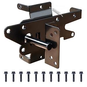 Bordersmover Heavy Duty Gate Latch, Post Mount Automatic Self-Closing Door Latch,for Wooden/Vinyl Fence, Pool,Garden Outdoor, W/Mounting Screws (Black)