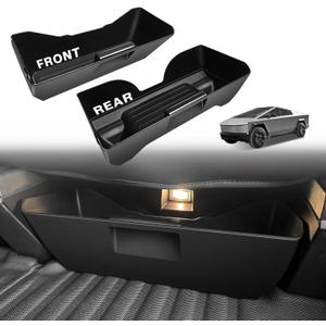 BestEvMod 2PCS Under Seat Storage Box Fit for Tesla Cybertruck 2026 2025 2024 Interior Accessories Under Seat Organizer Hidden Tray Non-slip Hidden Underseat Rubbery Bins