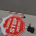 Christmas Santa Stop Here Sign with 30 Multi-color LEDs Battery Operated with Timer Christmas Stop Sign with Base & Stake Xmas Party Landscape Patio Decor