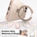 TORRAS Desert Titanium for iPhone 16 Pro Case Magnetic Stand, [Compatible with MagSafe][Flexible Stable Stand] Mil-Grade Protection Translucent Slim Anti-Scratch Ring Kickstand, Rose Gold 6.3", Ostand