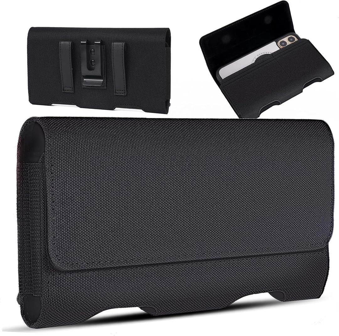 BECPLT Compatible with iPhone 13 Mini 12 Mini SE2 8 7 6 6s Holster Case, Nylon Holster Belt Case with Clip/Loops Belt Pouch Holder for iPhone SE 2022 8 7 6 6s Galaxy S7 - Built in ID Card Slot