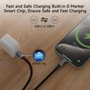 6.6FT USBC 3.2 Gen 2 Cable Compatible with Thunderbolt 3 Cable,USB C to USB C 20Gbps Data Transfer,USB Type C PD3.1 240W Fast Charging,USB C 4K@120Hz Video for Monitor,Display,SSD,Dock.