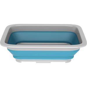 Collapsible Bucket - 7.27-Liter Multipurpose Wash Bin for Camping, Beach Trips, Tailgating Parties, and Cleaning Supplies by Wakeman (Blue) (1-Pack)