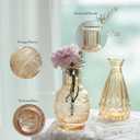 Bud Vases Set of 12,Glass Bud Vases in Bulk,Small Flower Vases for Centerpieces,Mini Vintage Vase for Wedding, Home Table Decor,Christmas,Party Decoration,Gold Amber