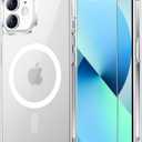 for iPhone 12 Mini Case & iPhone 13 Mini Case Clear with Screen Protector, Compatible with Magsafe, Anti-Yellowing, Military-Grade Protection, Shockproof Slim Magnetic Phone Case Cover