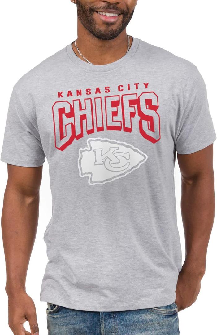 Junk Food Clothing x NFL - Bold Logo - Short Sleeve Fan Shirt for Men and Women - Officially Licensed NFL Apparel (Small, Grey)